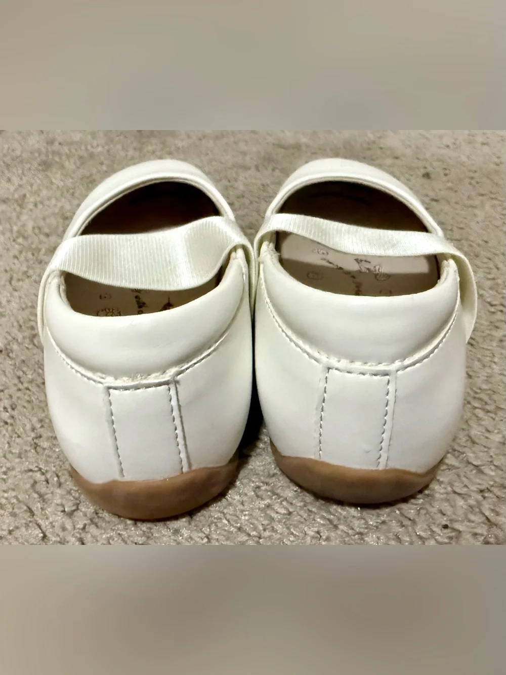 Livie & Luca Girls Ivory Elastic-Strap Dress Flats Size 9 Toddler